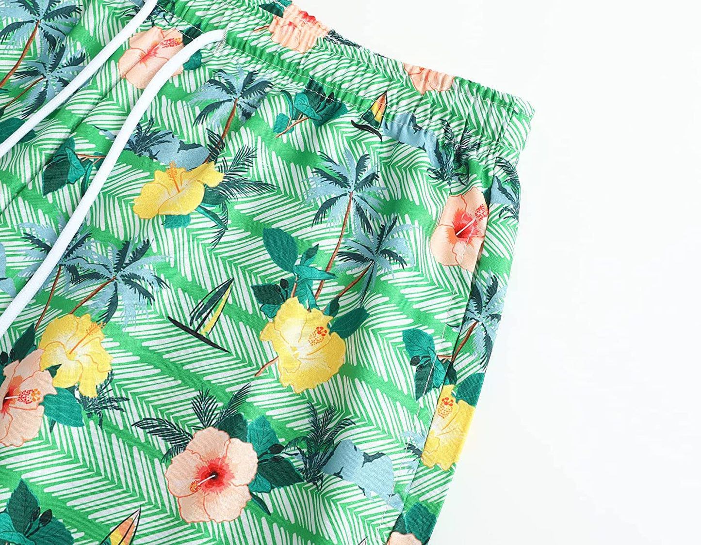 DOOPCCOR Mens Swimming Trunks Quick Dry Beach Hawaiian Shorts with Pockets