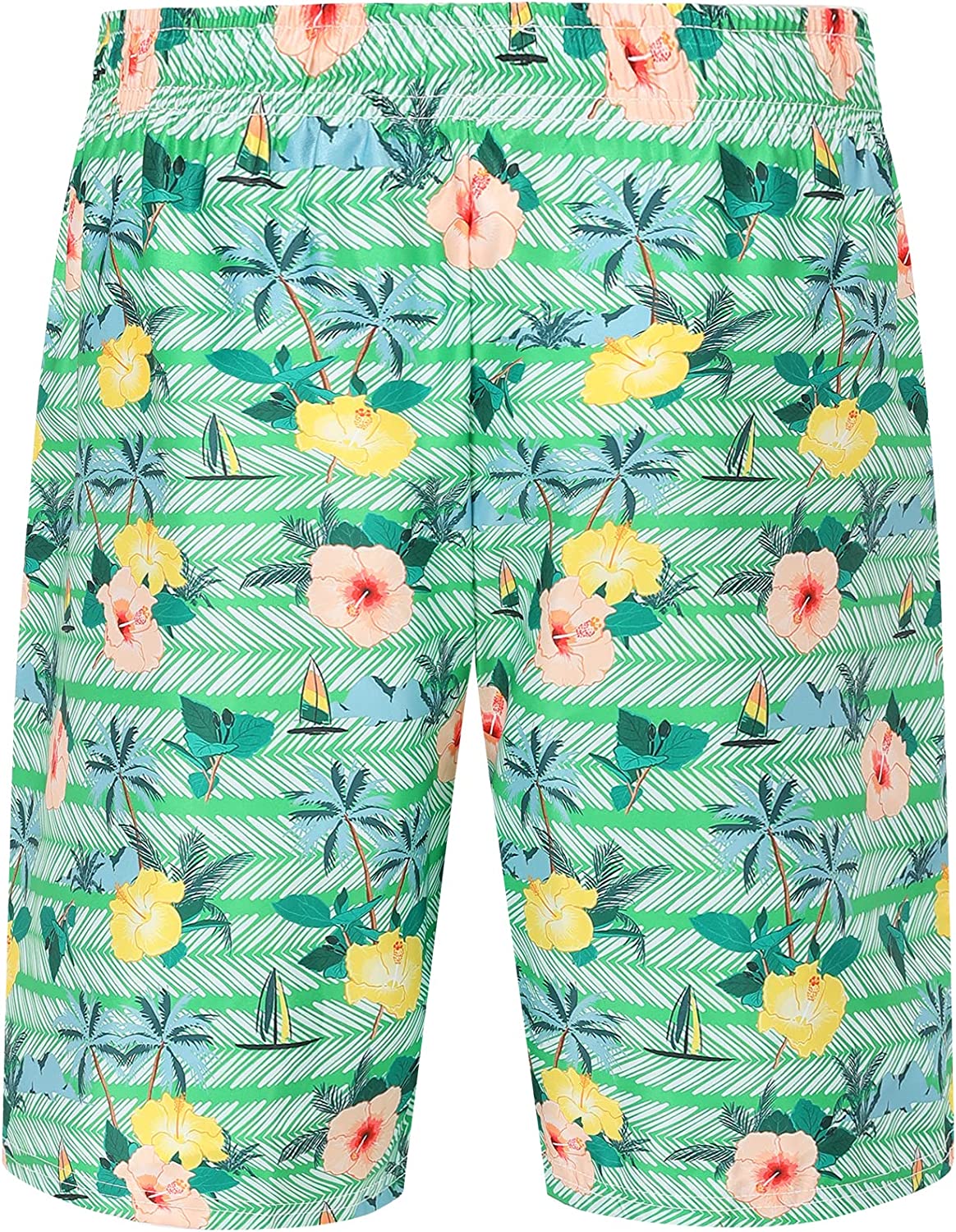 DOOPCCOR Mens Swimming Trunks Quick Dry Beach Hawaiian Shorts with Pockets