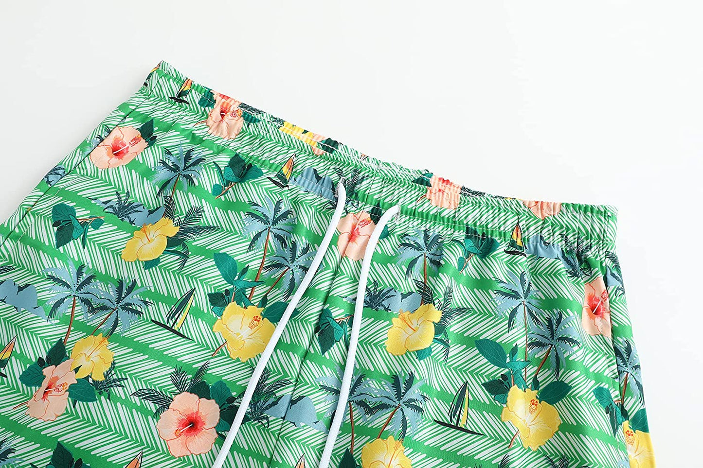 DOOPCCOR Mens Swimming Trunks Quick Dry Beach Hawaiian Shorts with Pockets