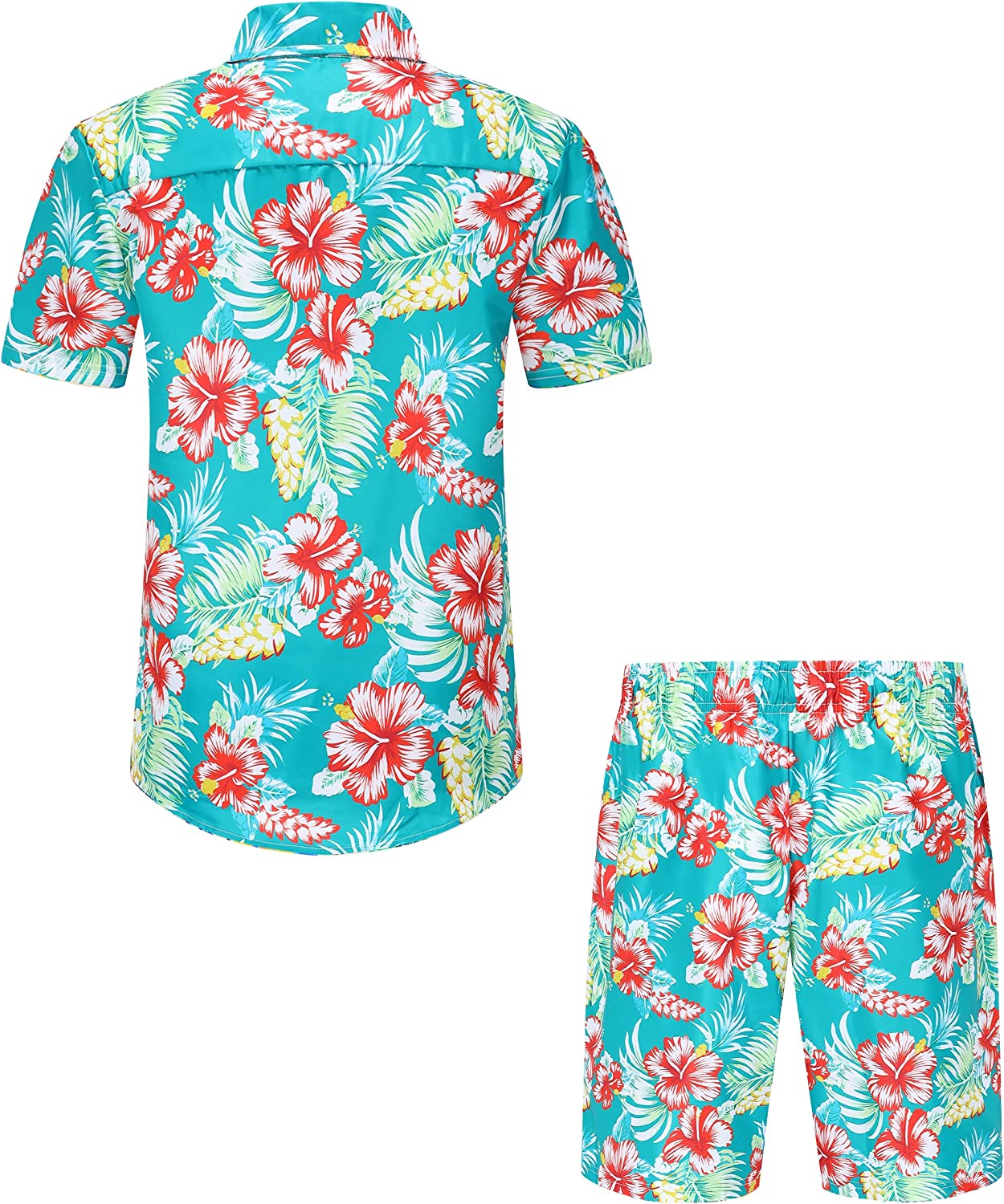 DOOPCCOR Hawaiian Shirt for Men Flower Casual Button Down Short Sleeve Hawaiian Shirt Suits