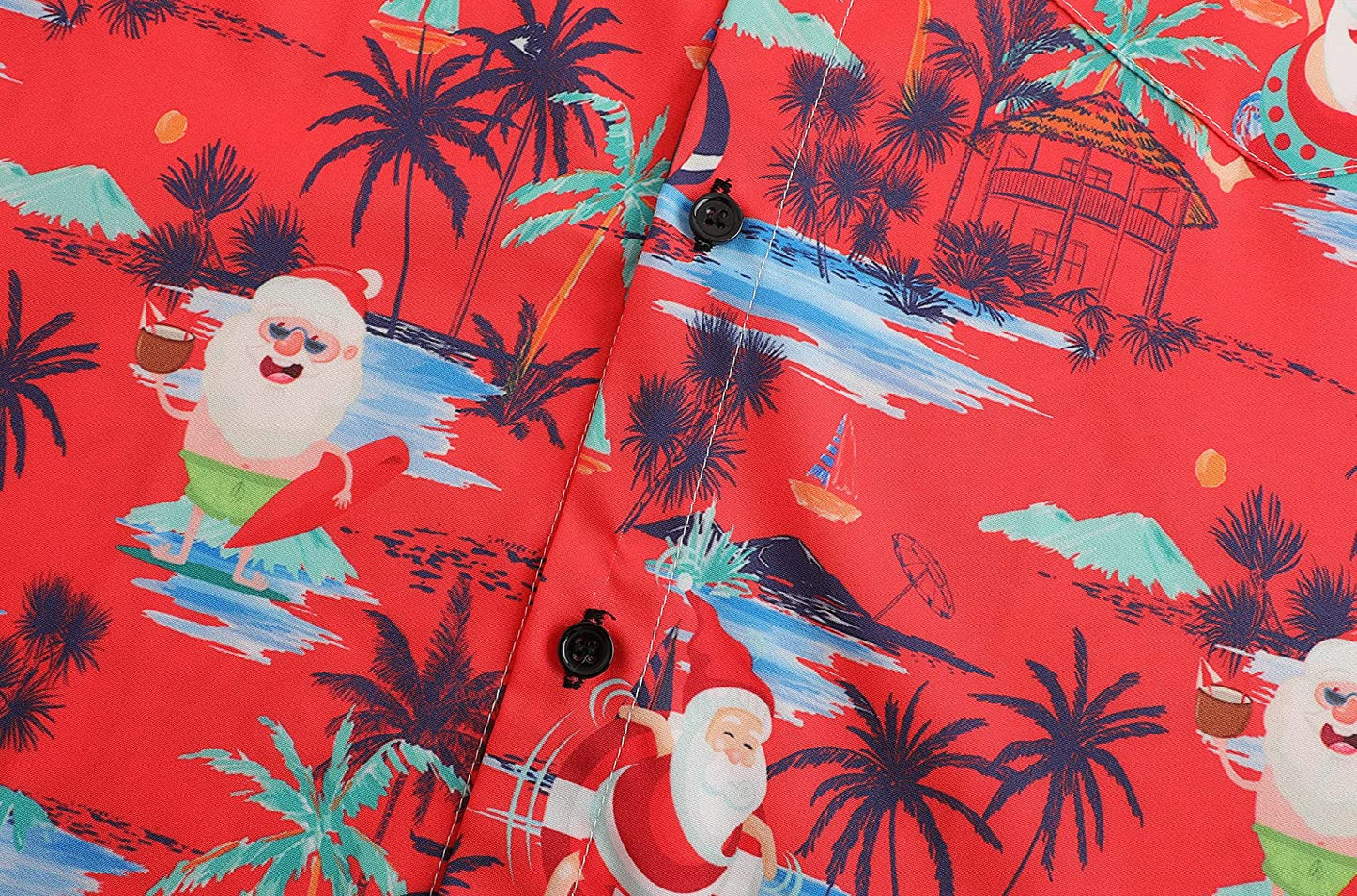 DOOPCCOR Christmas Button Up Hawaiian Shirt