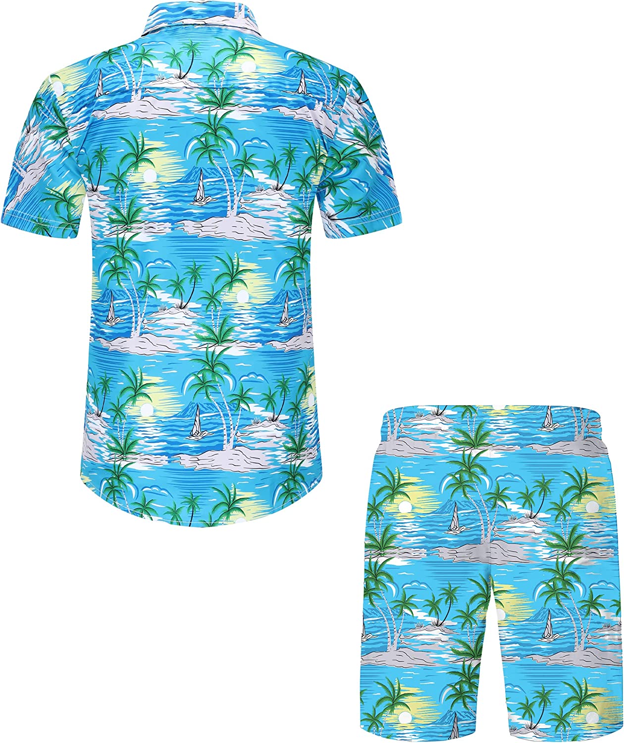 DOOPCCOR Hawaiian Shirt for Men Flower Casual Button Down Short Sleeve Hawaiian Shirt Suits