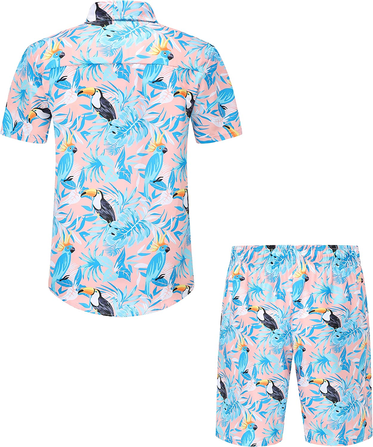 DOOPCCOR Hawaiian Shirt for Men Flower Casual Button Down Short Sleeve Hawaiian Shirt Suits