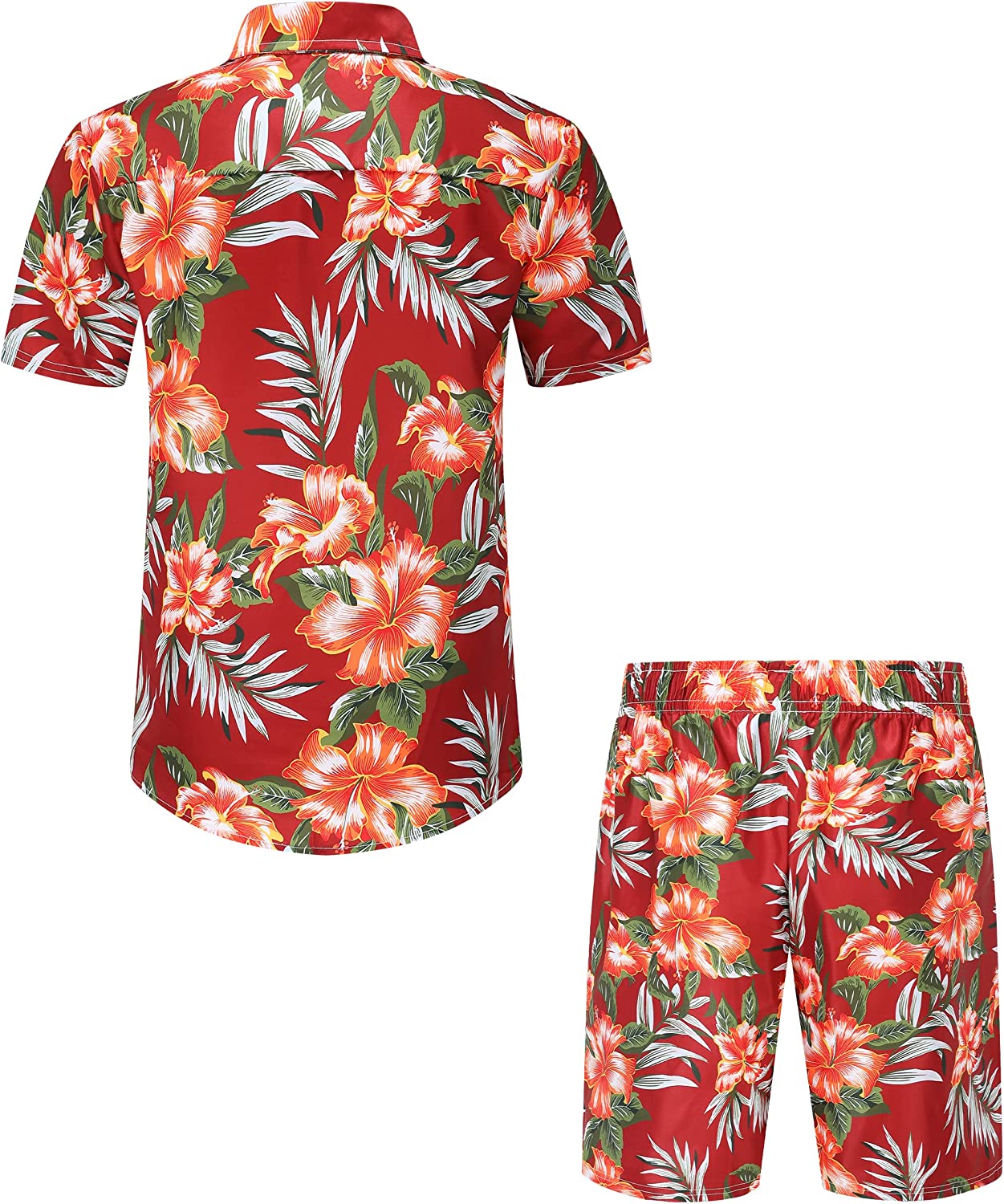 DOOPCCOR Hawaiian Shirt for Men Flower Casual Button Down Short Sleeve Hawaiian Shirt Suits