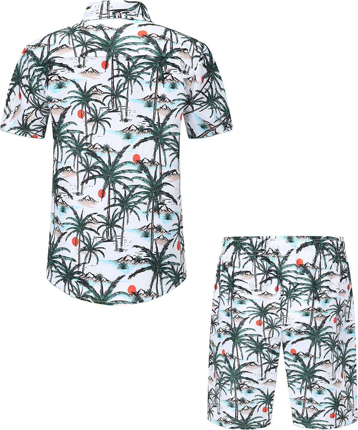DOOPCCOR Hawaiian Shirt for Men Flower Casual Button Down Short Sleeve Hawaiian Shirt Suits