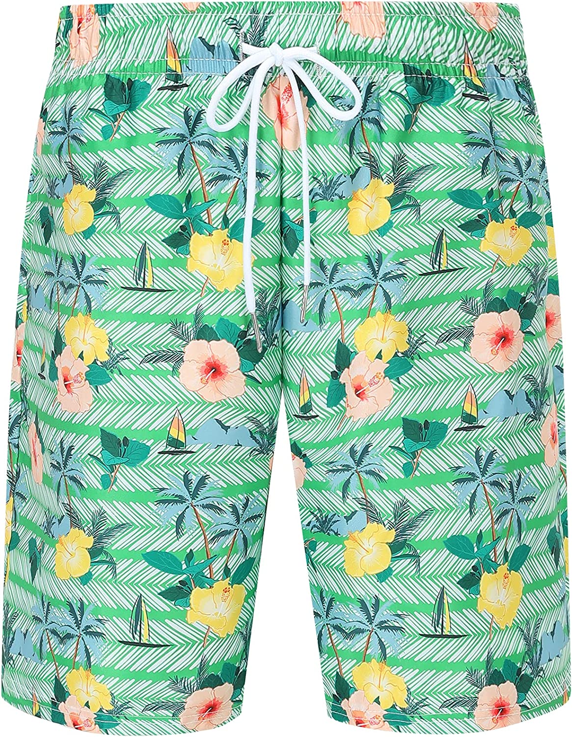 DOOPCCOR Mens Swimming Trunks Quick Dry Beach Hawaiian Shorts with Pockets