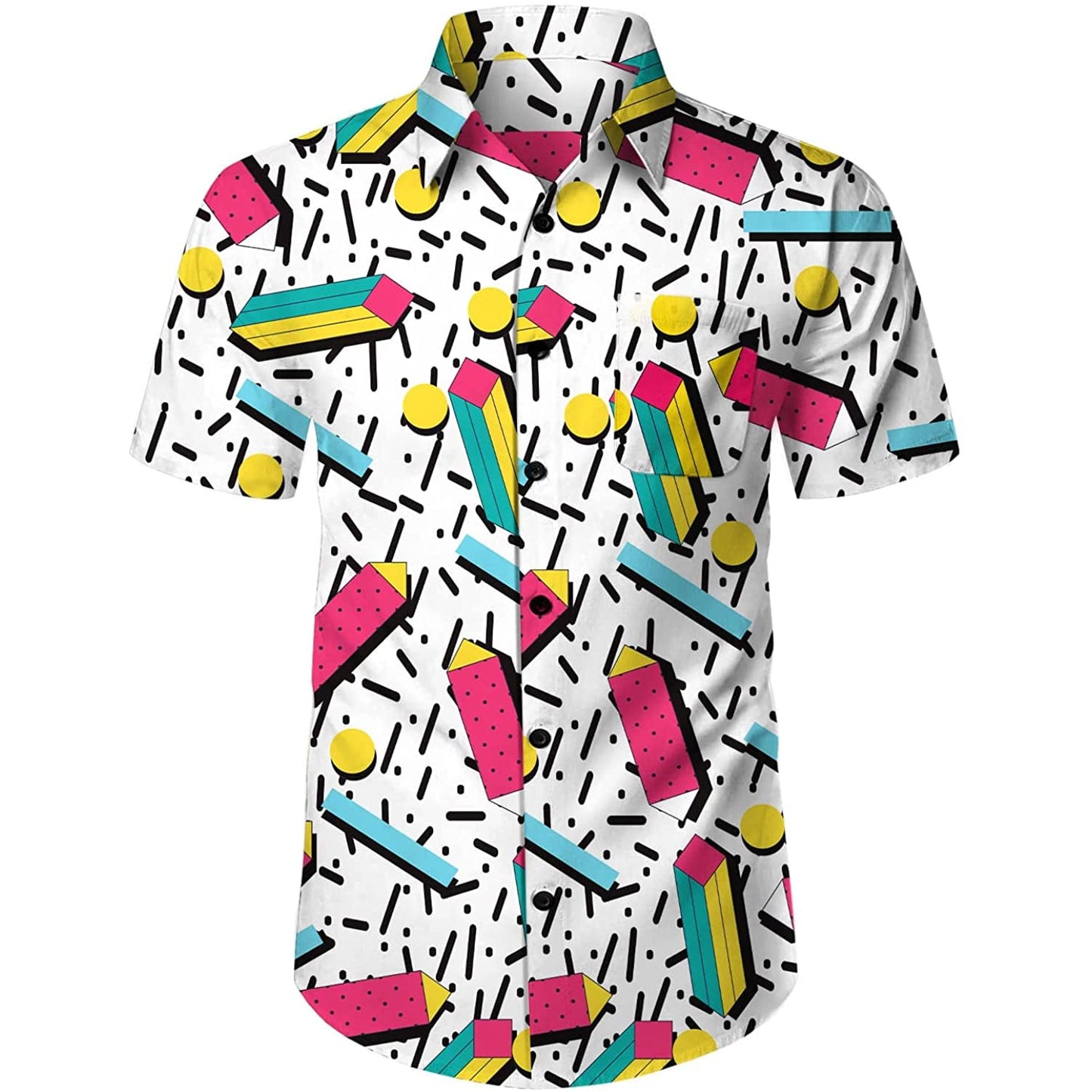 Doopccor 80s White Vintage Button-Down Shirts