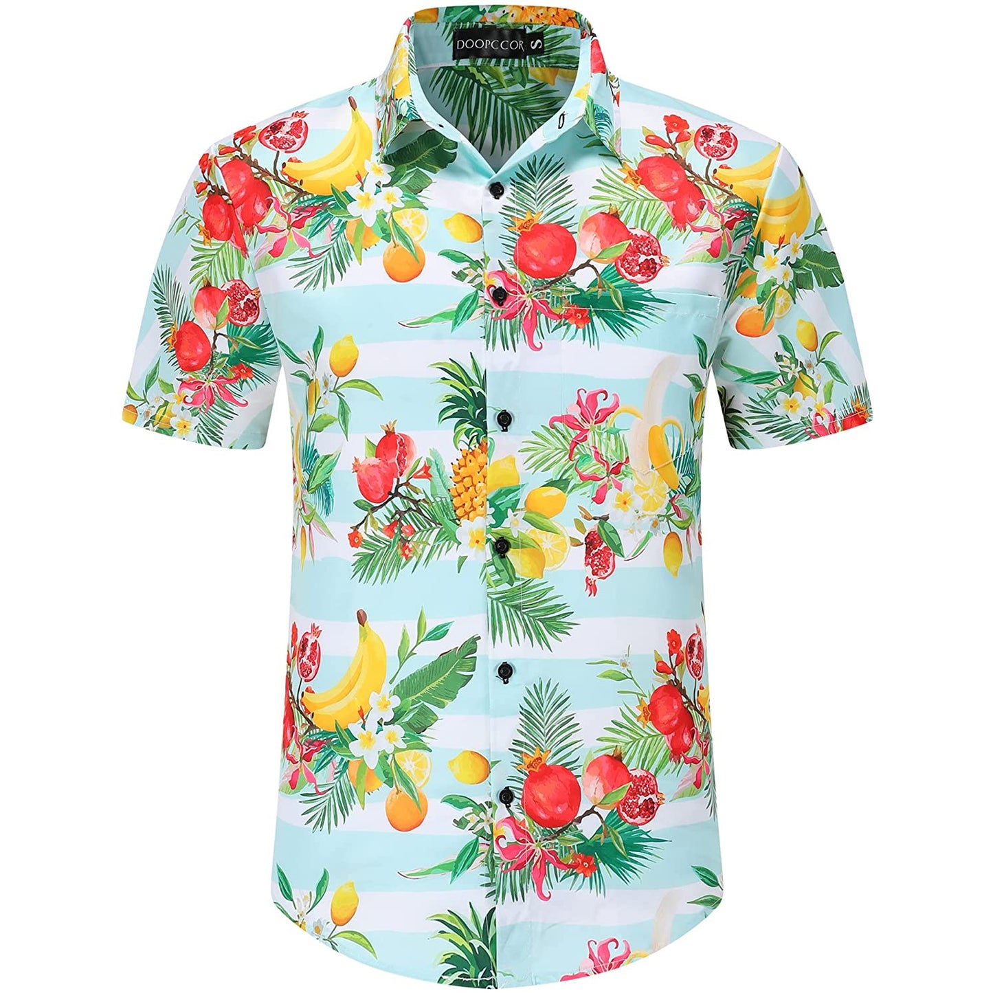 Doopccor Tropical Fruits Floral Hawaiian Shirt