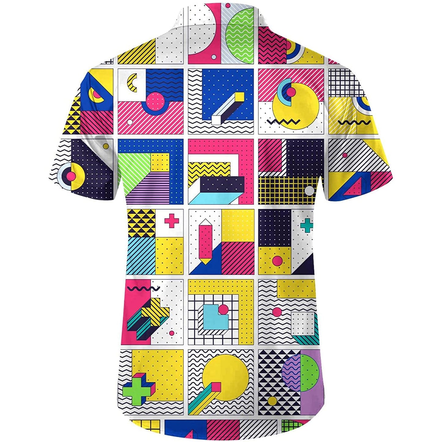 Doopccor 80s Colorful Disco Vintage Button-Down Shirt