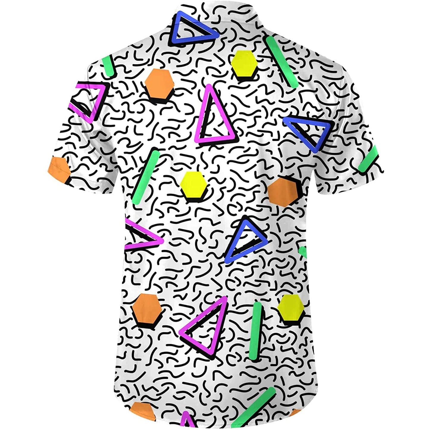 Doopccor 80s White Disco Vintage Button-Down Shirt