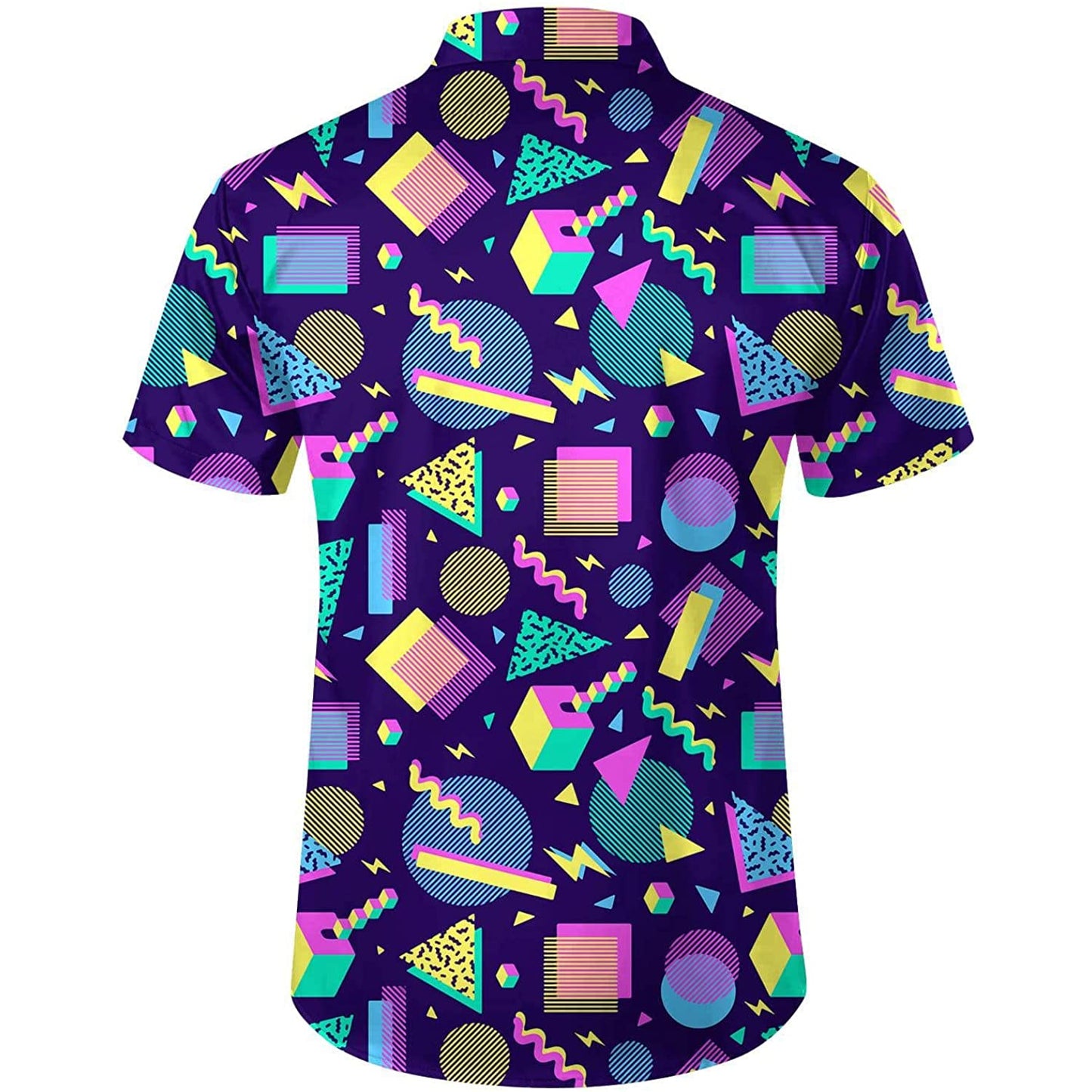 Doopccor 80s Purple Disco Vintage Button-Down Shirt