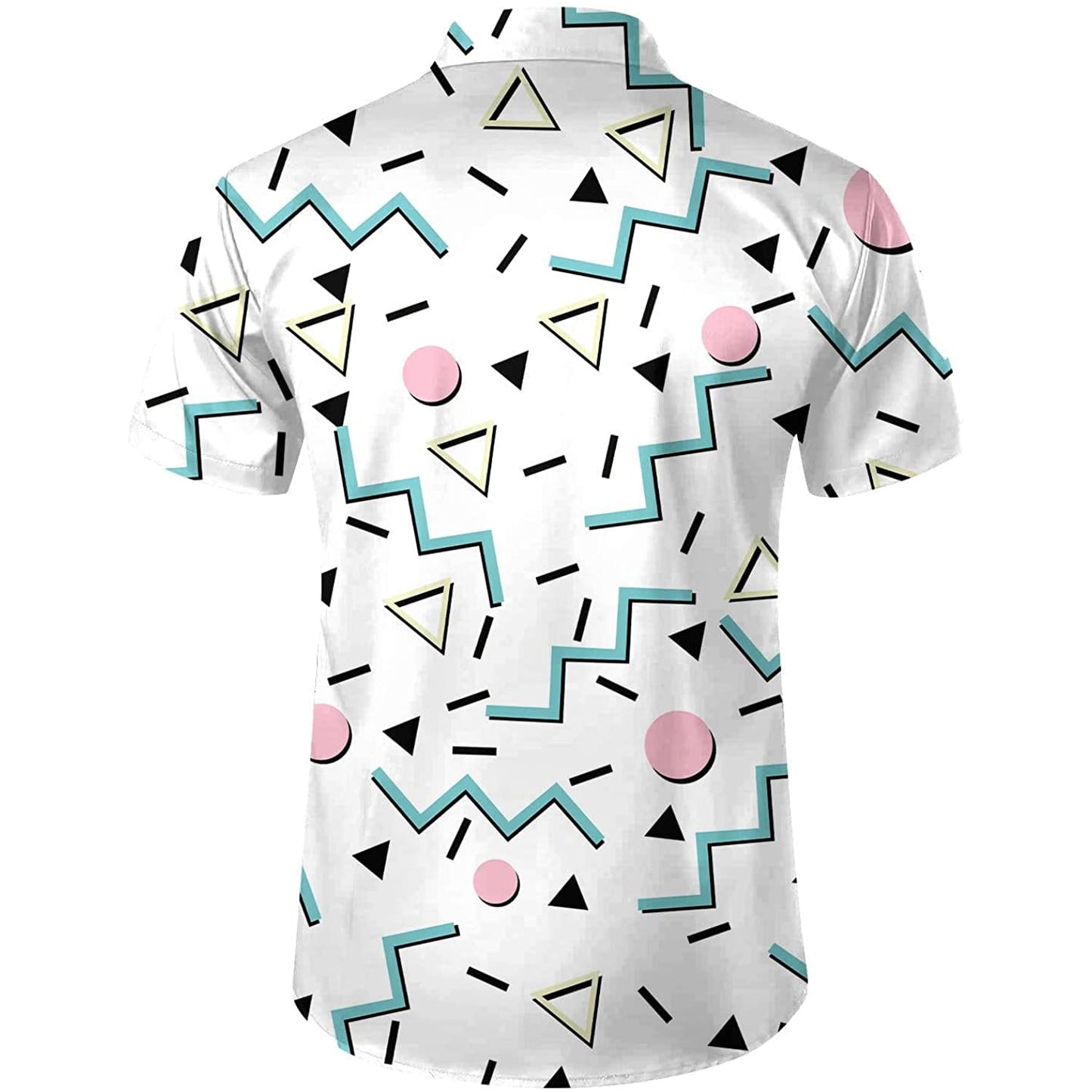 Doopccor 80s White Disco Vintage Button-Down Shirt