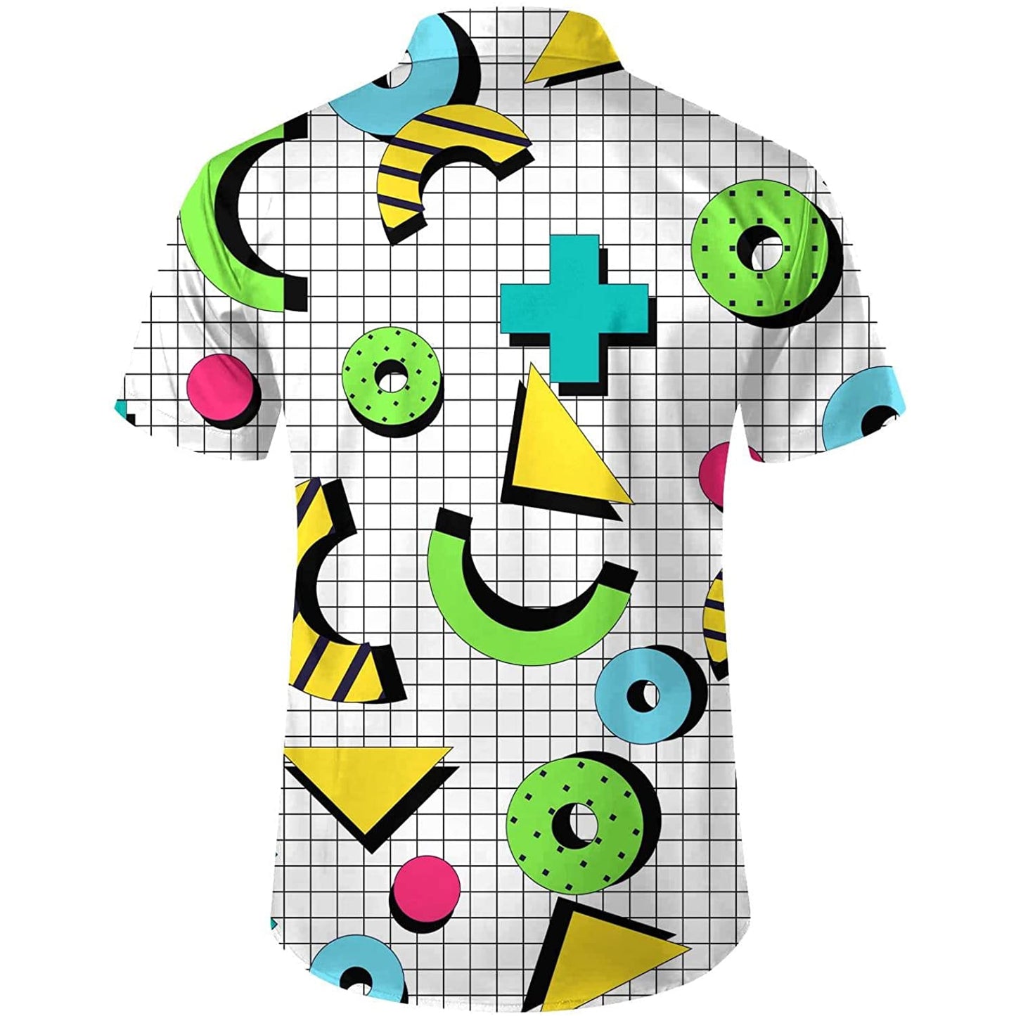 Doopccor 80s Green Disco Vintage Button-Down Shirt