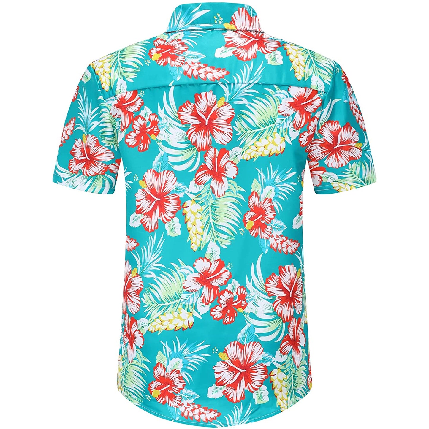 Tropical Flowers Blue Floral Hawaiian Shirt