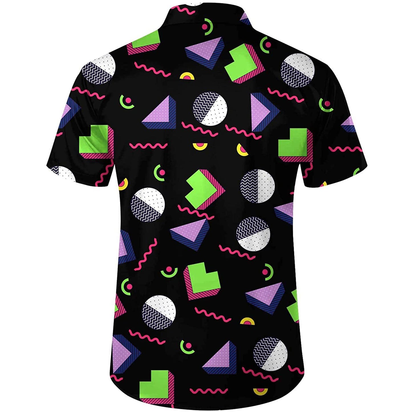 Doopccor 80s Black Disco Vintage Button-Down Shirt