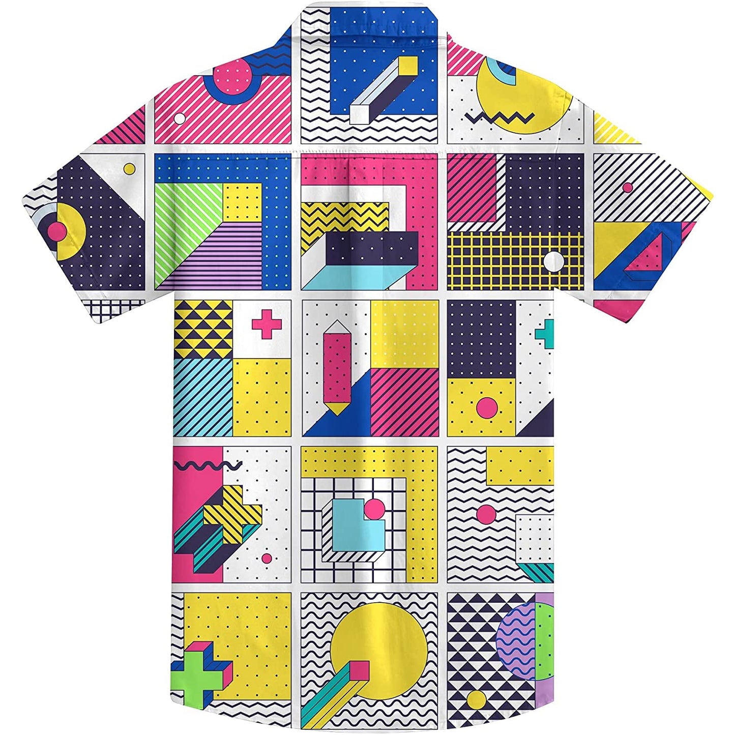 Doopccor 80s Colorful Disco Vintage Button-Down Shirt