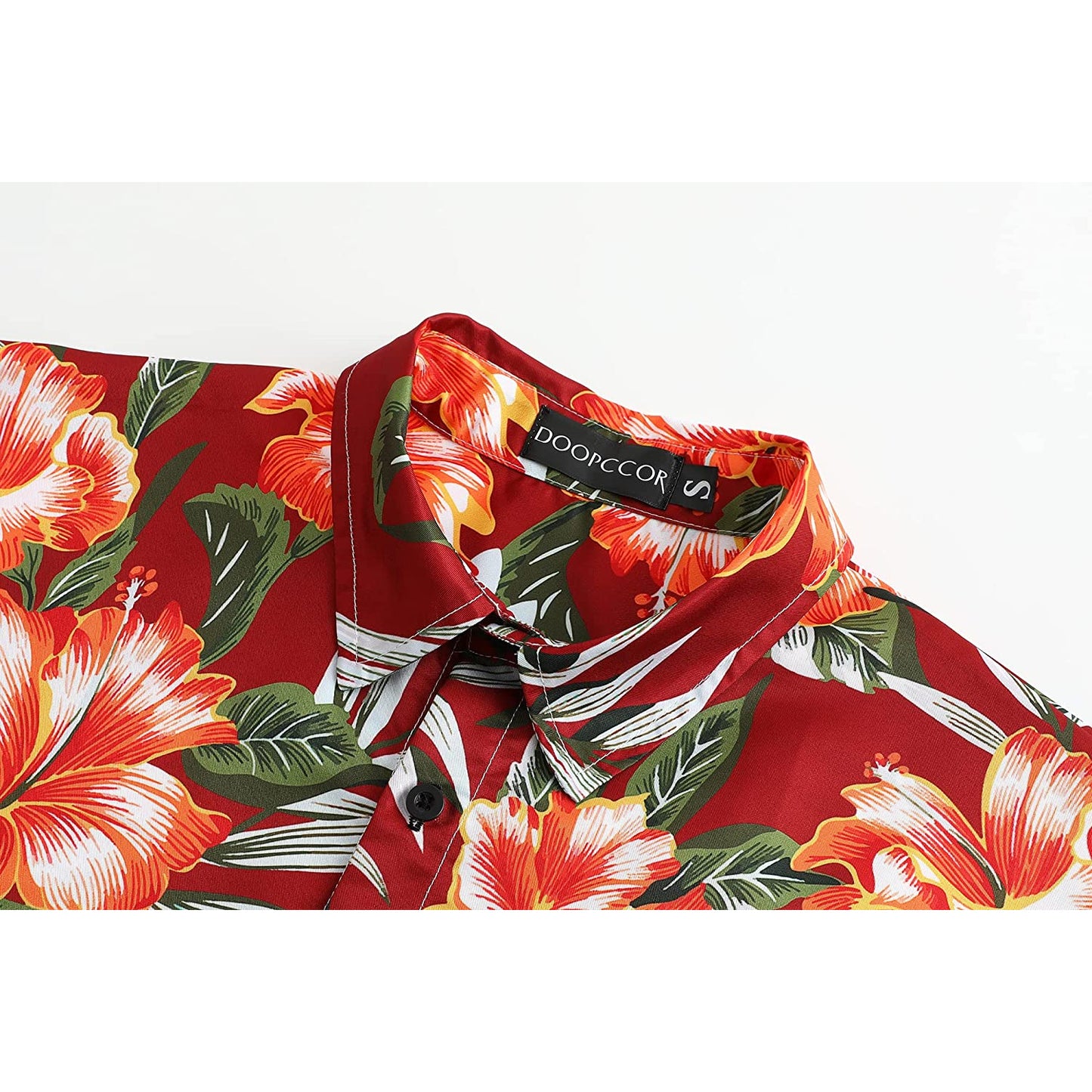 Coral Red Floral Hawaiian Shirt