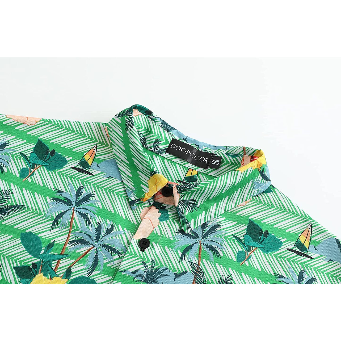 Flowers Palm Tree Green Floral Hawaiian Shirt