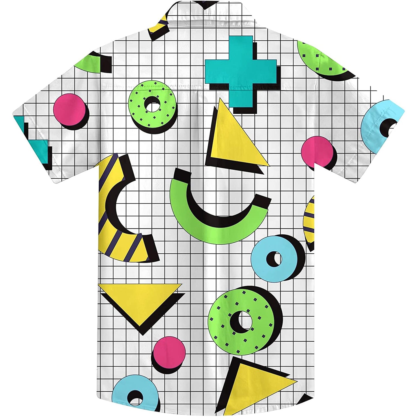 Doopccor 80s Green Disco Vintage Button-Down Shirt