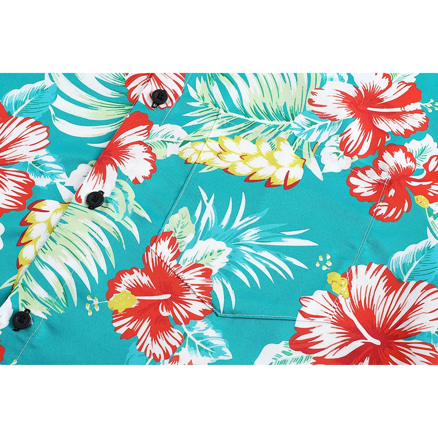 Tropical Flowers Blue Floral Hawaiian Shirt