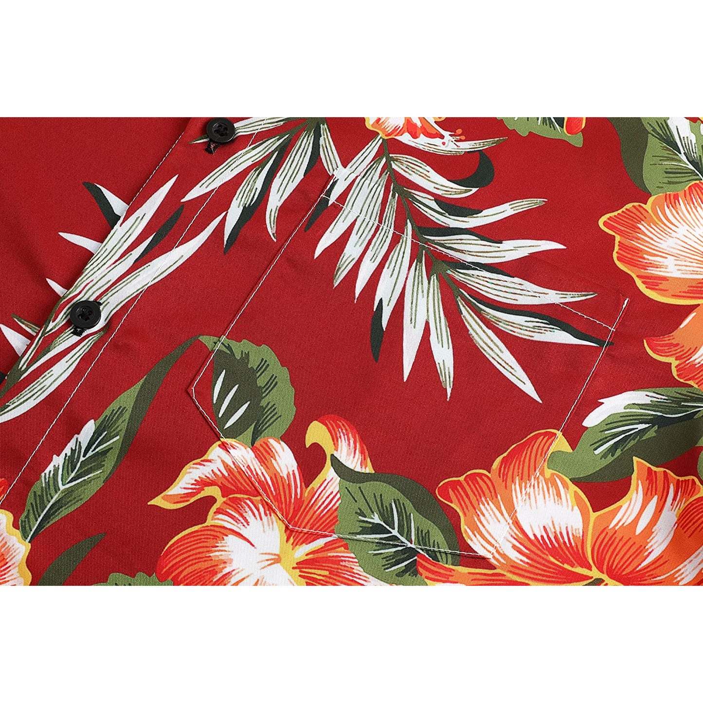 Coral Red Floral Hawaiian Shirt