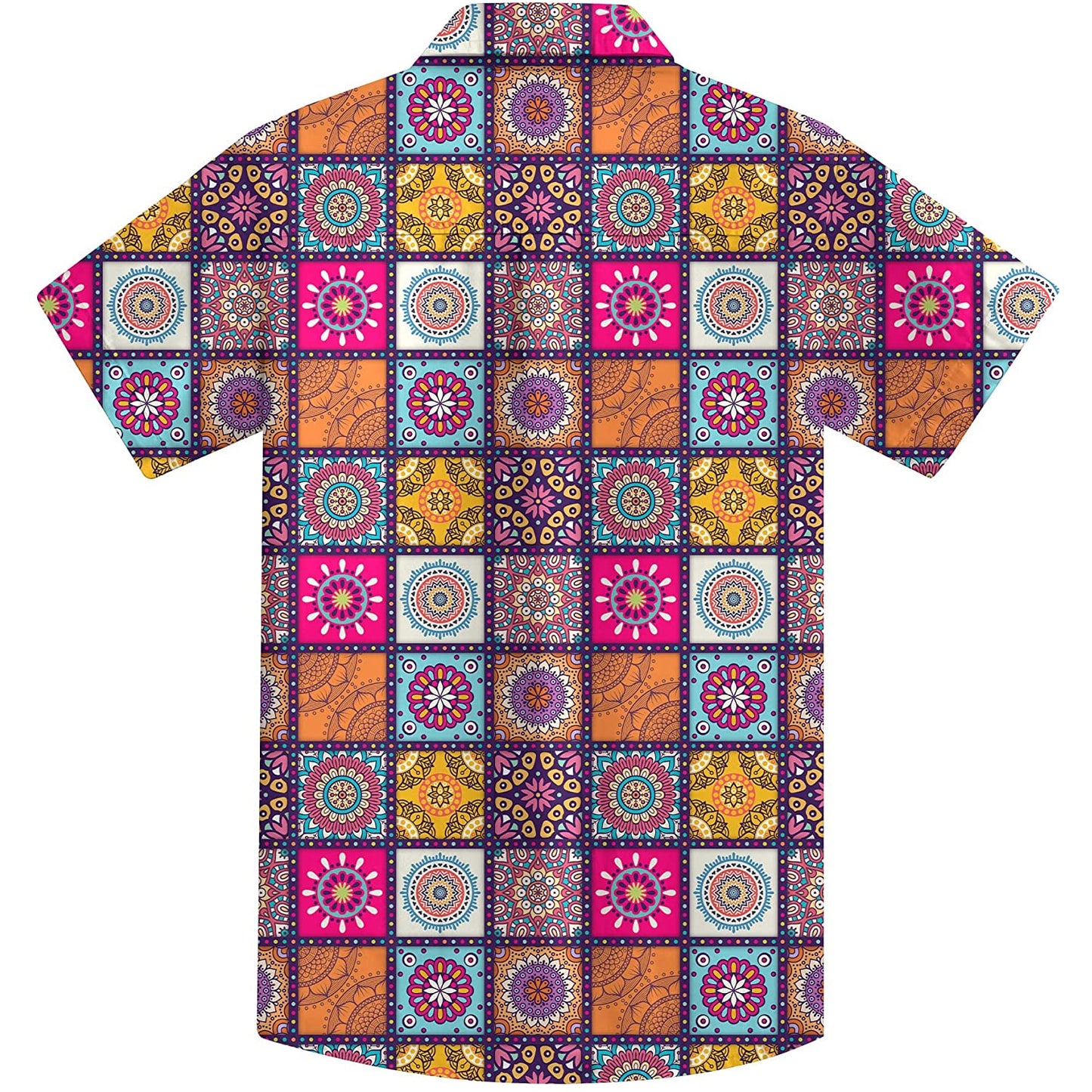 Doopccor 80s Colorful Disco Vintage Button-Down Shirt