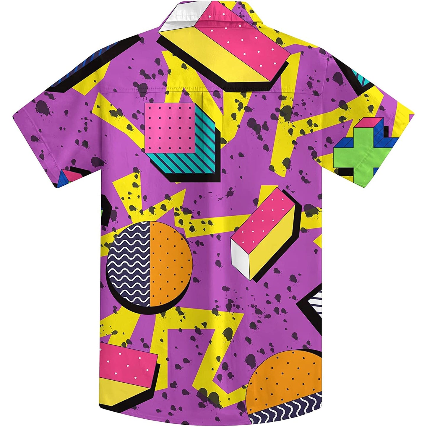 Doopccor 80s Purple Disco Vintage Button-Down Shirt