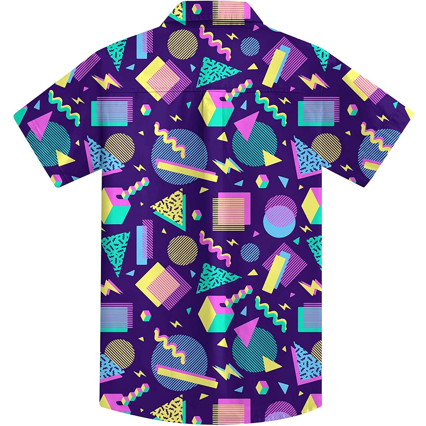 Doopccor 80s Purple Disco Vintage Button-Down Shirt