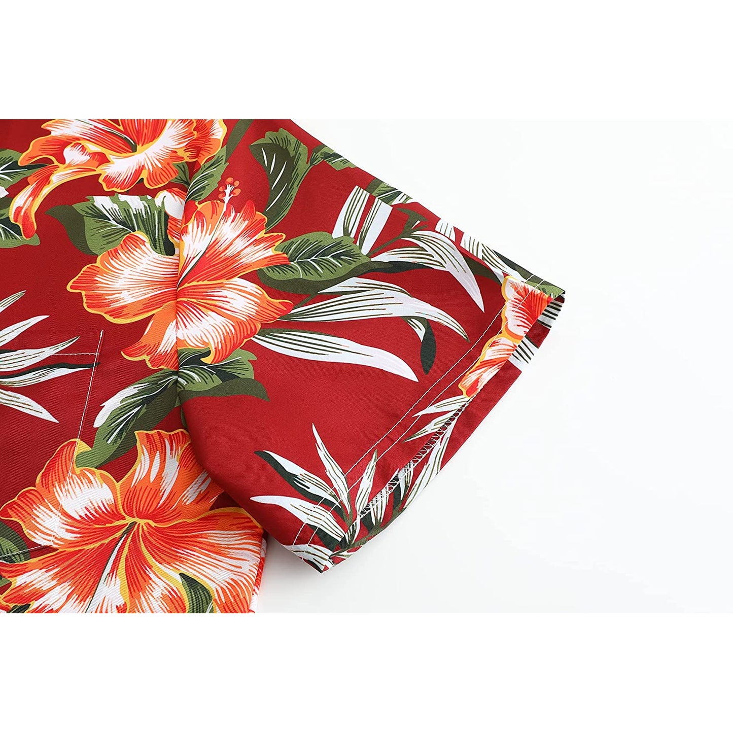 Coral Red Floral Hawaiian Shirt