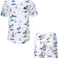 DOOPCCOR Hawaiian Shirt for Men Flower Casual Button Down Short Sleeve Hawaiian Shirt Suits