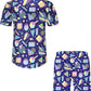 DOOPCCOR Hawaiian Shirt for Men Flower Casual Button Down Short Sleeve Hawaiian Shirt Suits
