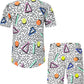 DOOPCCOR Hawaiian Shirt for Men Flower Casual Button Down Short Sleeve Hawaiian Shirt Suits