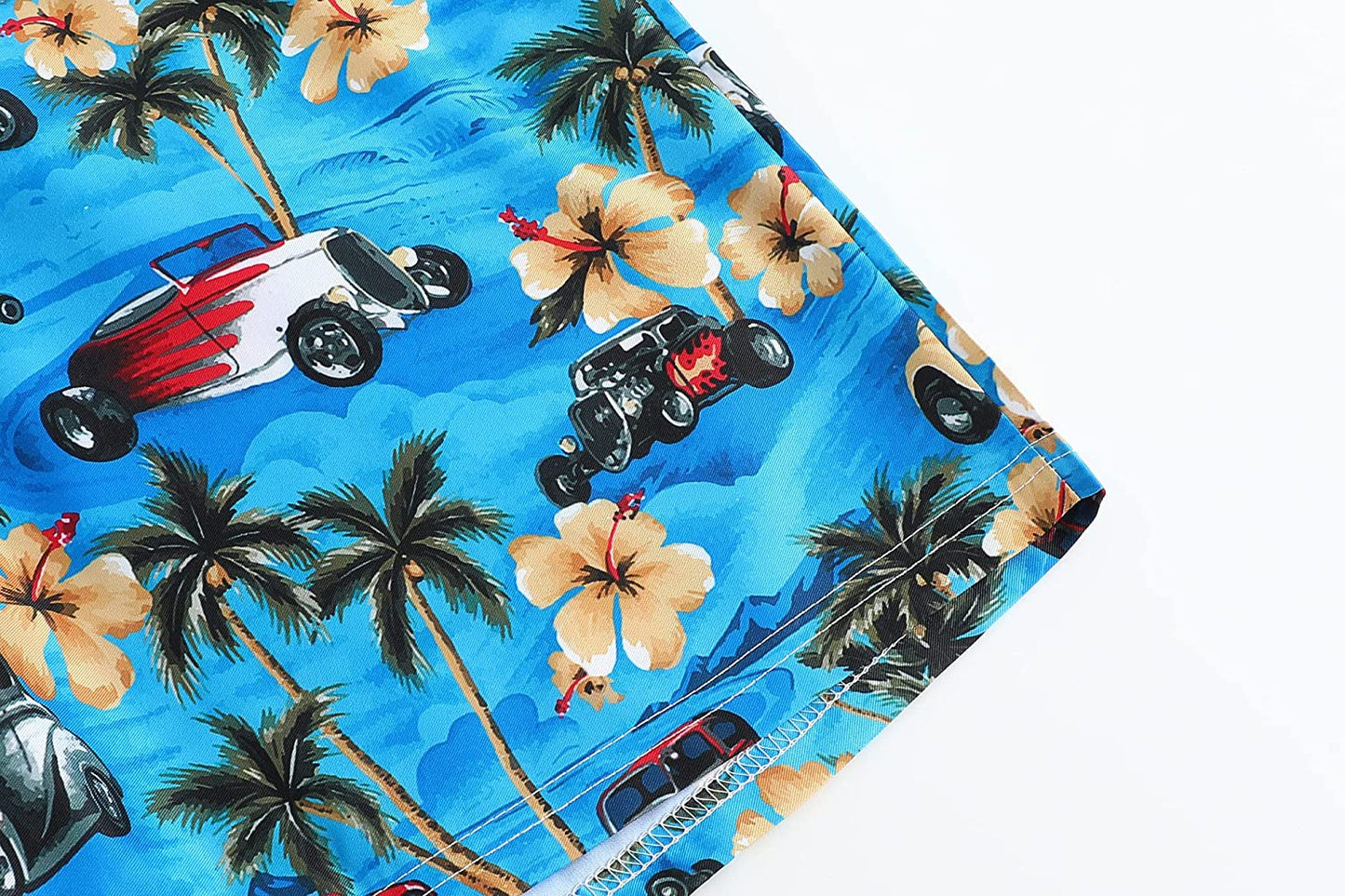 DOOPCCOR Mens Swimming Trunks Quick Dry Beach Hawaiian Shorts with Pockets