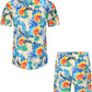 DOOPCCOR Hawaiian Shirt for Men Flower Casual Button Down Short Sleeve Hawaiian Shirt Suits
