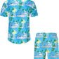 DOOPCCOR Hawaiian Shirt for Men Flower Casual Button Down Short Sleeve Hawaiian Shirt Suits