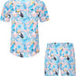 DOOPCCOR Hawaiian Shirt for Men Flower Casual Button Down Short Sleeve Hawaiian Shirt Suits