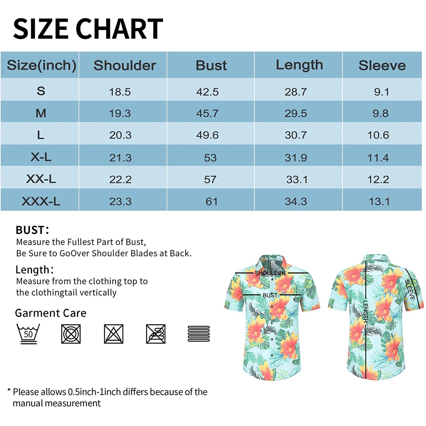 Red Flowers Blue Floral Hawaiian Shirt
