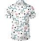 Doopccor 80s White Disco Vintage Button-Down Shirt