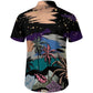 Doopccor 80s Brown Palm Tree Vintage Button-Down Hawaiian Shirt