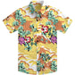 Doopccor 80s Yellow Palm Tree Vintage Button-Down Hawaiian Shirt
