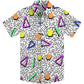 Doopccor 80s White Disco Vintage Button-Down Shirt