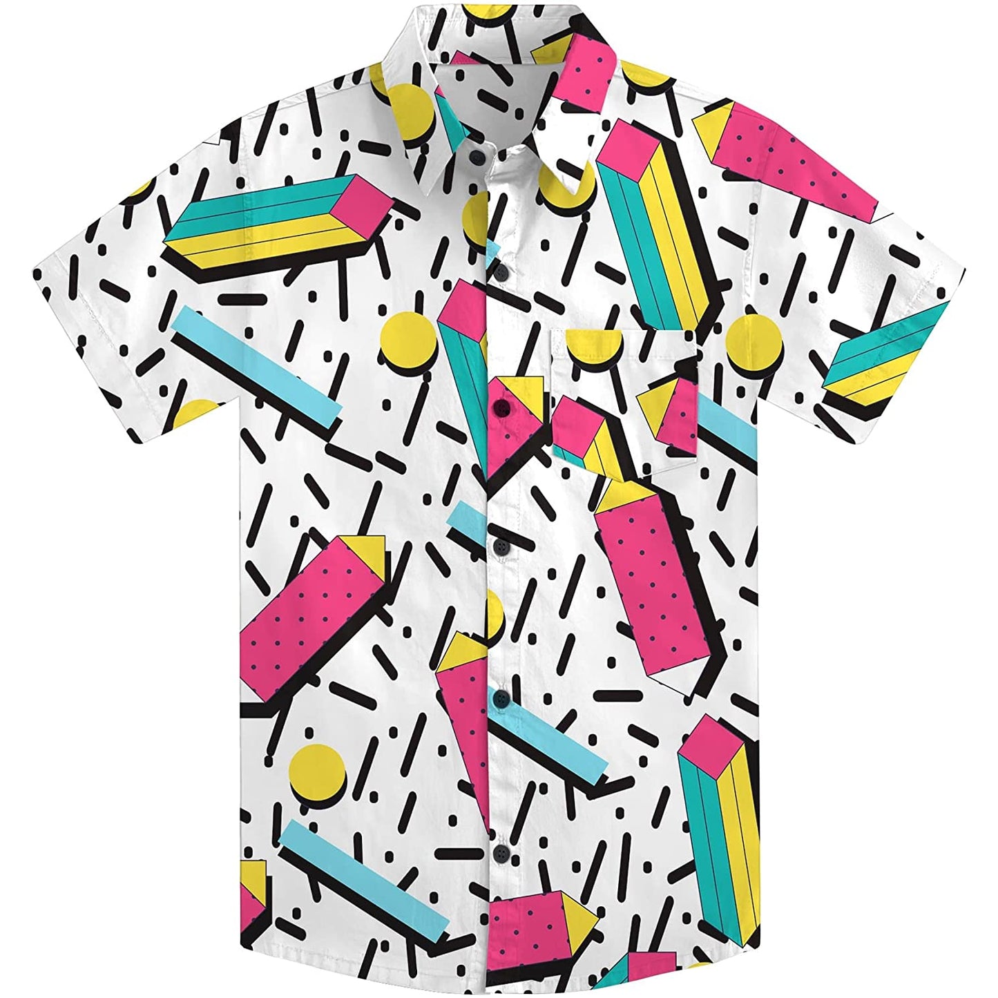 Doopccor 80s White Vintage Button-Down Shirts