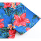 Red Flowers Blue Floral Hawaiian Shirt