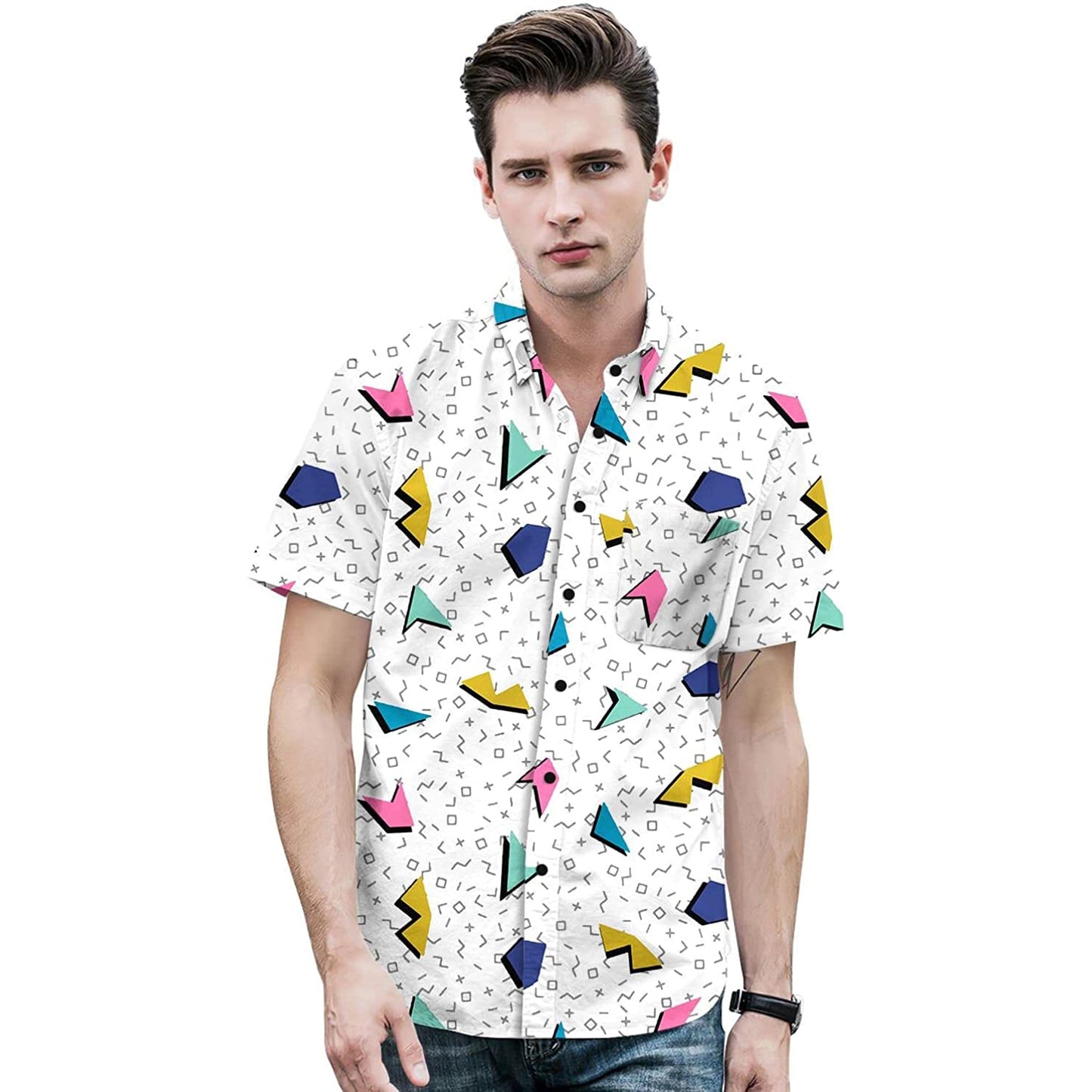 Doopccor 80s White Vintage Button-Down Shirt